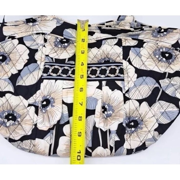 Vera Bradley Camellia Sweetheart Black/White Top Zip Shoulder/Tote Cotton MEDIUM - Picture 7 of 8